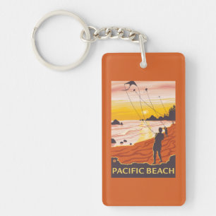 Porte-clefs Plage et cerfs-volants - plage Pacifique,