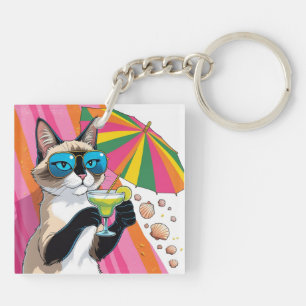 Porte-clefs Plage pour les amoureux de chat siamois