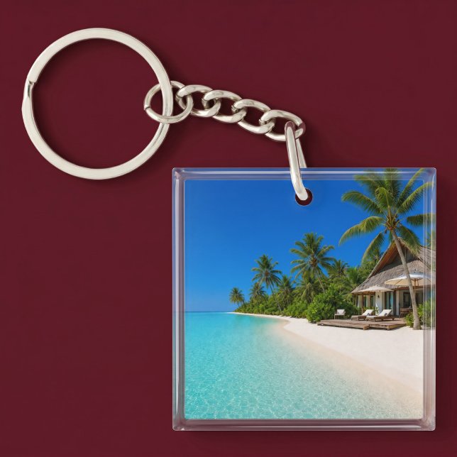 Porte-clefs Plage relaxante de l'île (Créateur téléchargé)