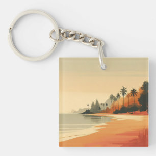 Porte-clefs Plage vintage/rétro/tropicale