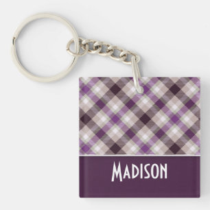 Porte-clefs Plaid Tan & Purple