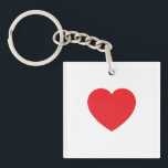 Porte-clefs Plain Modern White Red Love Heart Graphic<br><div class="desc">Plain Minimalist Modern Designs. They're all simple,  attractive,  unique.</div>