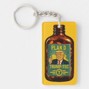 Porte-clefs Plan D Trump-Tec Bouteille Rétro Parodie