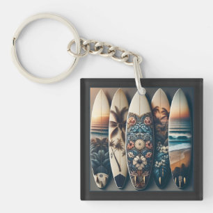 Porte-clefs Planches de surf peintes hawaïennes