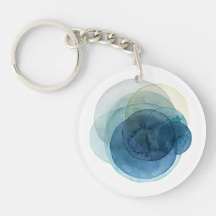 Porte-clefs Planètes en évolution - Cercles d'aquarelle