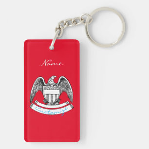 Porte-clefs Plaque d'aigle patriotique vintage Thunder_Cove