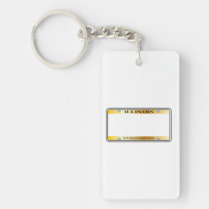 Porte-clefs Plaque de licence d'État de Blank Illinois