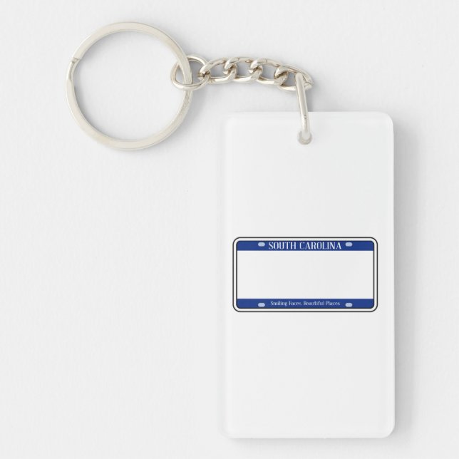 Porte-clefs Plaque de licence d'État de Caroline du Sud vide (Devant)
