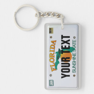Porte-clefs Plaque de licence Florida (personnalisable)