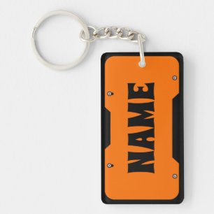 Porte-clefs Plaque de licence Orange Personnalisable