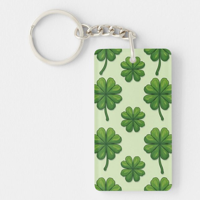Porte-clefs Plaque de trèfle à quatre feuilles (Devant)