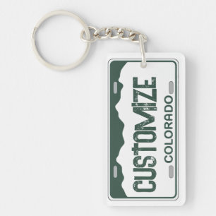 Porte-clefs Plaque d'immatriculation Colorado personnalisable 