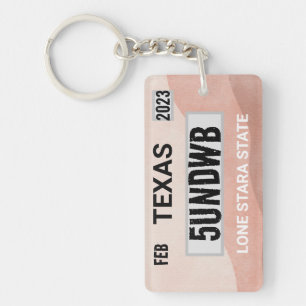 Porte-clefs plaque d'immatriculation en pierre porte - clé