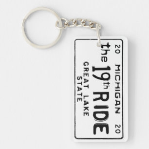 Porte-clefs Plaque d'immatriculation miniature du Michigan "th
