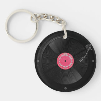 Porte-clefs Platine vinyle rétro personnalisée en acrylique