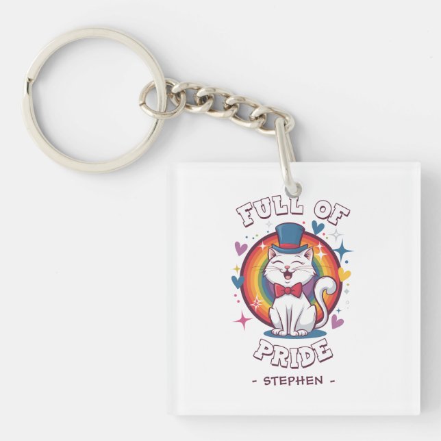 Porte-clefs Plein de fierté | Fierté de chat LGBTQ (Devant)