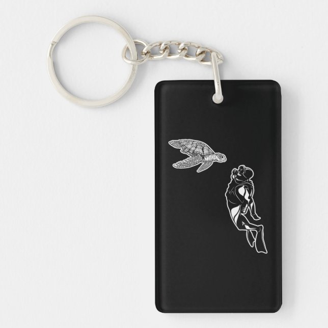 Porte-clefs Plongée Plongée sous-marine Tortue de mer Plongée  (Devant)