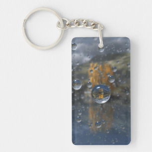 Porte-clefs Pluie dans le Porte - clé de verre