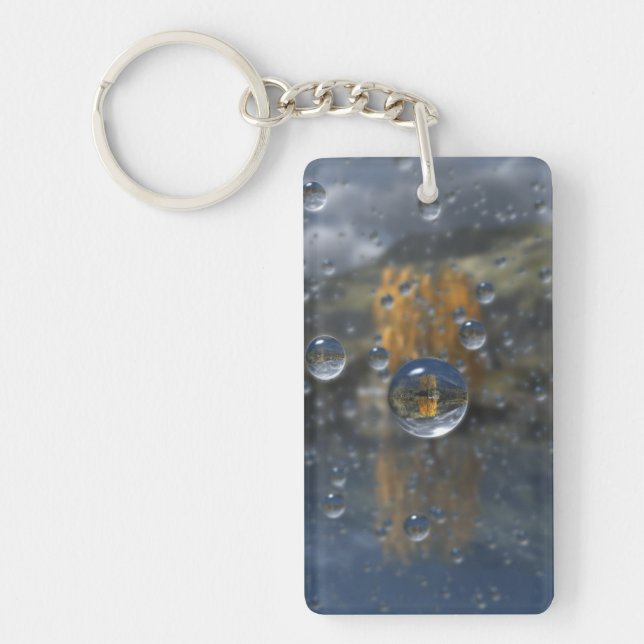 Porte-clefs Pluie dans le Porte - clé de verre (Devant)