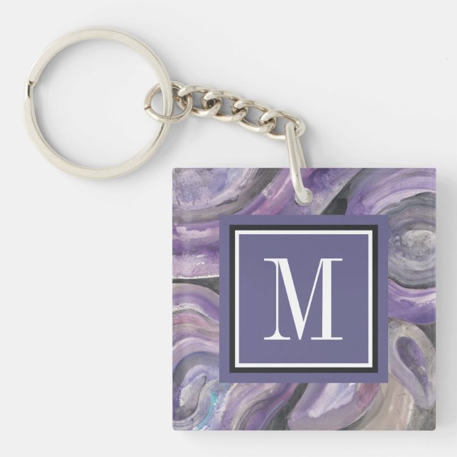 Porte-clefs Pluie de cercle du monogramme | (Devant)