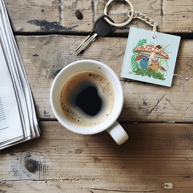 Porte-clefs Pluie de champignons de la famille de la chouette (Créateur téléchargé)