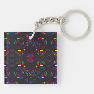 Porte-clefs Pluie spectroscopique Résumé Gouache Art