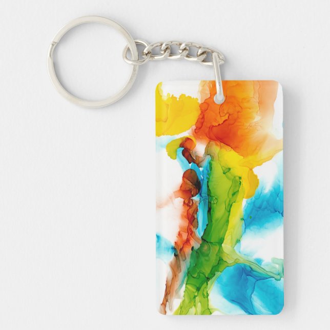 Porte-clefs Plume primaire - aquarelles (Devant)