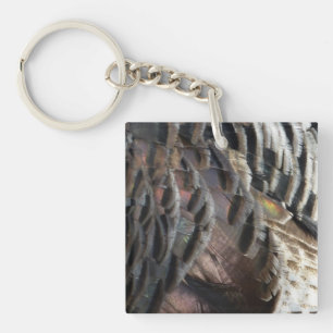 Porte-clefs Plumes de Dindon Sauvage I Design Abstrait de la N