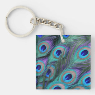 Porte-clefs Plumes de paon