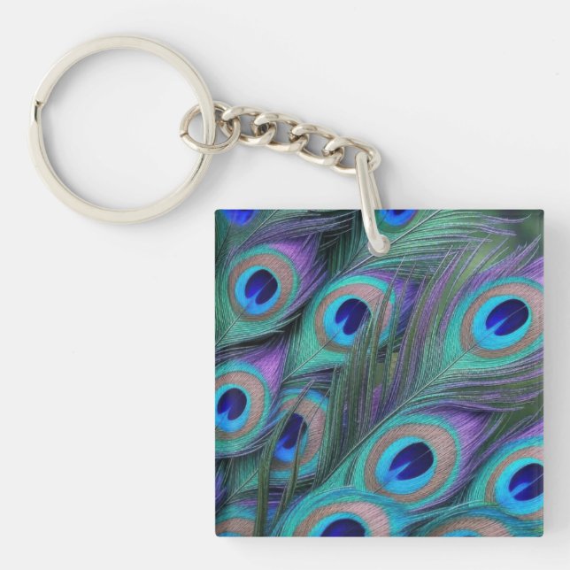 Porte-clefs Plumes de paon (Devant)