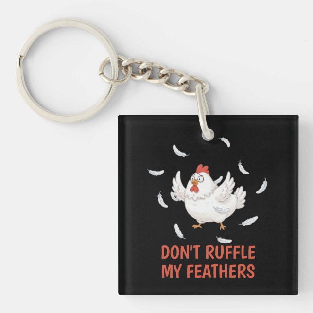 Porte-clefs Plumes de poulet (Devant)