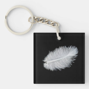 Porte-clefs Plumes d'oiseau blanc
