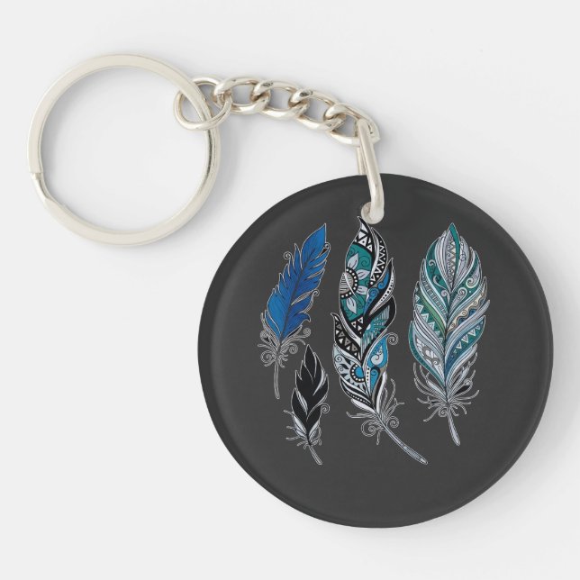 Porte-clefs Plumes et couleurs dansent  (Devant)