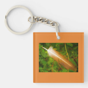 Porte-clefs Plumes orange