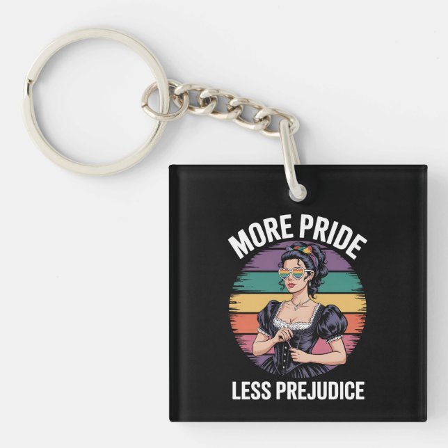 Porte-clefs Plus de fierté moins de préjugés LGBTQ Fierté gay  (Devant)