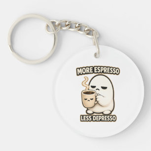 Porte-clefs Plus d'espresso moins de dépresso Personnage de ca