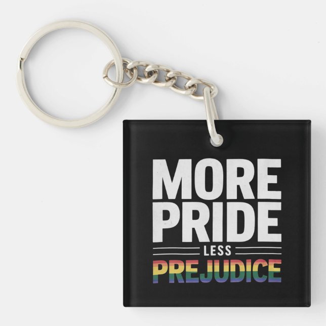 Porte-clefs Plus Fierté Moins Préjugés Lgbt Mois Gay pride (Devant)