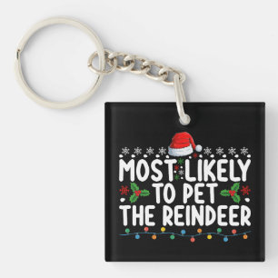 Porte-clefs Plus susceptible de caresser le renne Noël Vacance