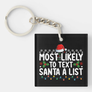 Porte-clefs Plus susceptible de texter le Père Noël sur une li