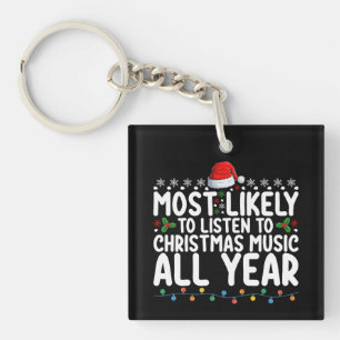 Porte-clefs Plus susceptible d'écouter de la musique de Noël t