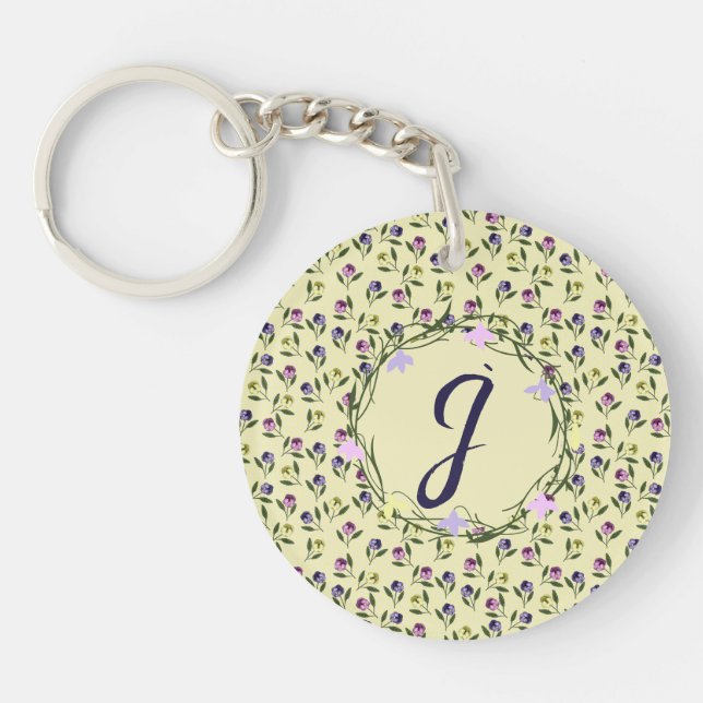 Porte-clefs Plutôt rose et violet et jaune (Devant)