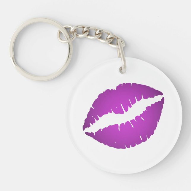 Porte-clefs Plutôt Violet Ombre Lipstick Pout Kiss (Devant)