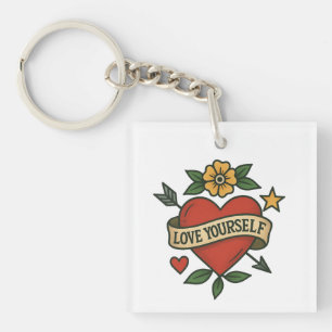 Porte-clefs PNG Coeur de tatouage vintage Aimez-vous le desi