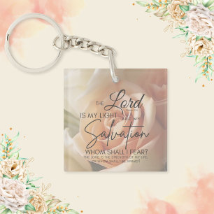 Porte-clefs Poche Rose Encouragement Bible Verse Psaume 27:1