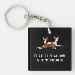 Porte-clefs Podenco Chien Podenco Personnalisé Funny Double Cô