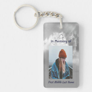Porte-clefs Poème chrétien souvenir ange ciel nuages