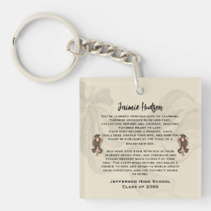 Porte-clefs Poème de fin d'études personnalisé 