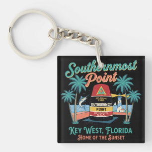 Porte-clefs Point le plus méridional Key West ambiance rétro t