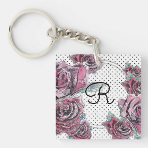 Porte-clefs Pointe d'aquarelle rouge pour femmes Clavier initi