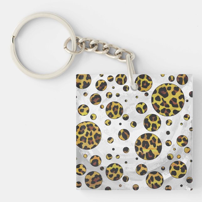 Porte-clefs Pointe Leopard Brown et Jaune (Devant)
